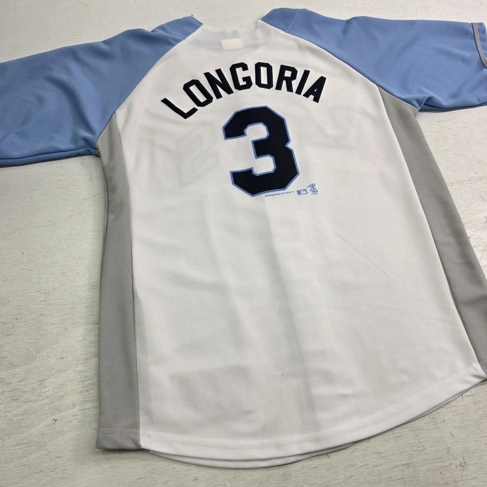 Evan Longoria #3 Tampa Bay Rays‎ MLB Baseball Jersey GM Youth Boys Sz L 14-16